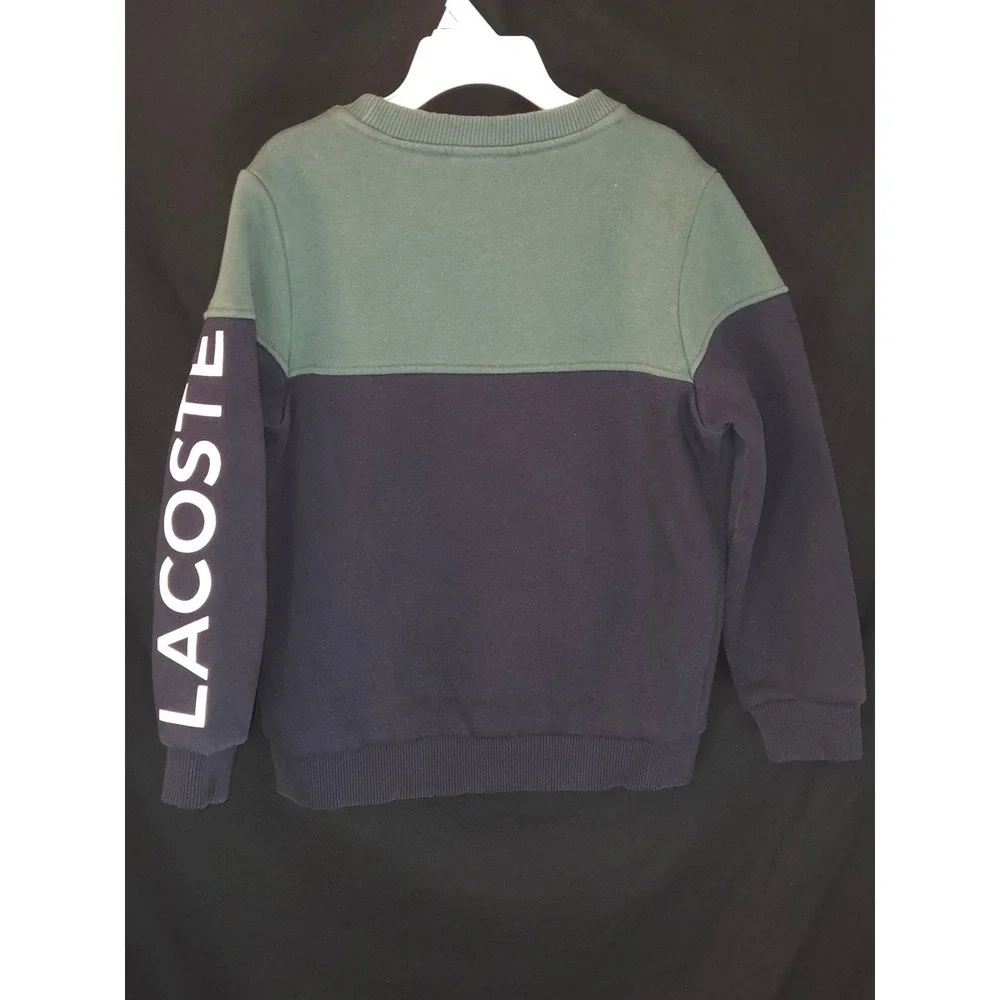 Lacoste‎ Kids Color Block Logo Crewneck Sweatshirt Green Black Size 8